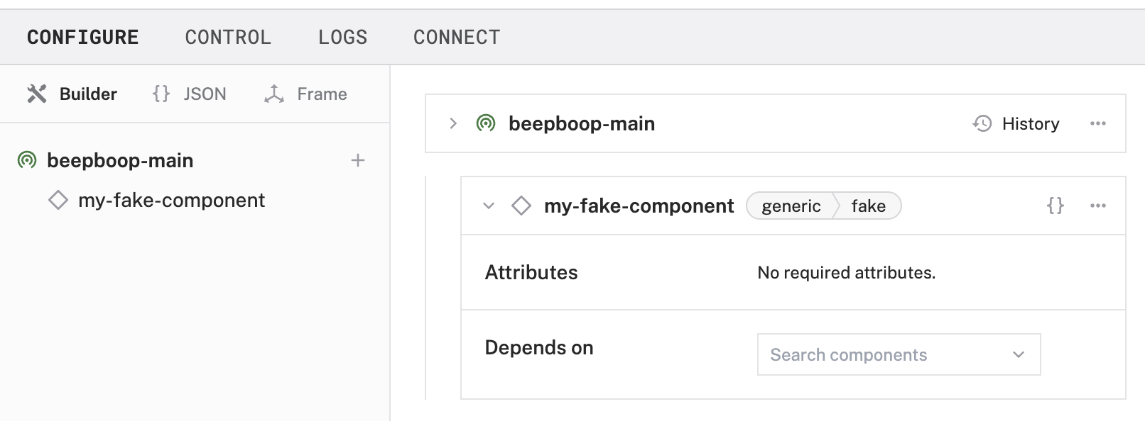 An example configuration for a fake generic component.